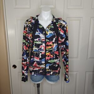 ABS paint splatter mesh inset active jacket sz S